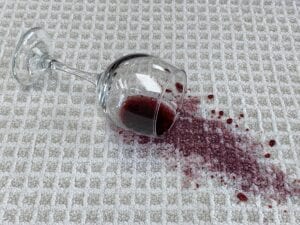 Red wine can stain carpet