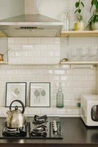 Ceramic and Porcelain Tile can be used as a kitchen backsplash.