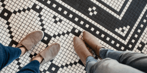 Shoes can damage tile floors
