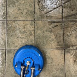 Cleaning commercial tile and grout.