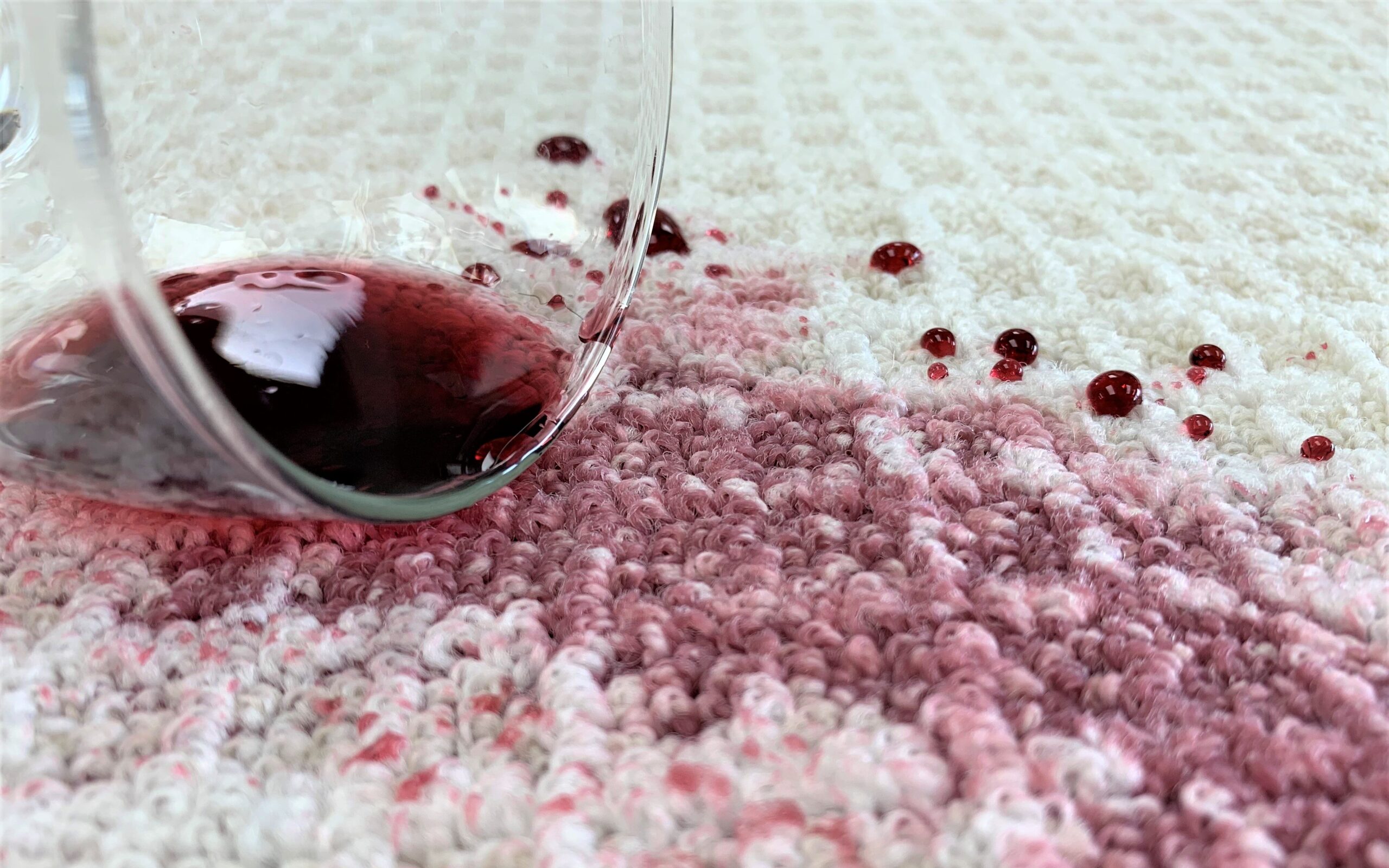 Red Wine Spill on White Carpet Right Closeup 027