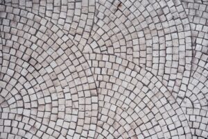 Closeup of dirty mosaic tile.