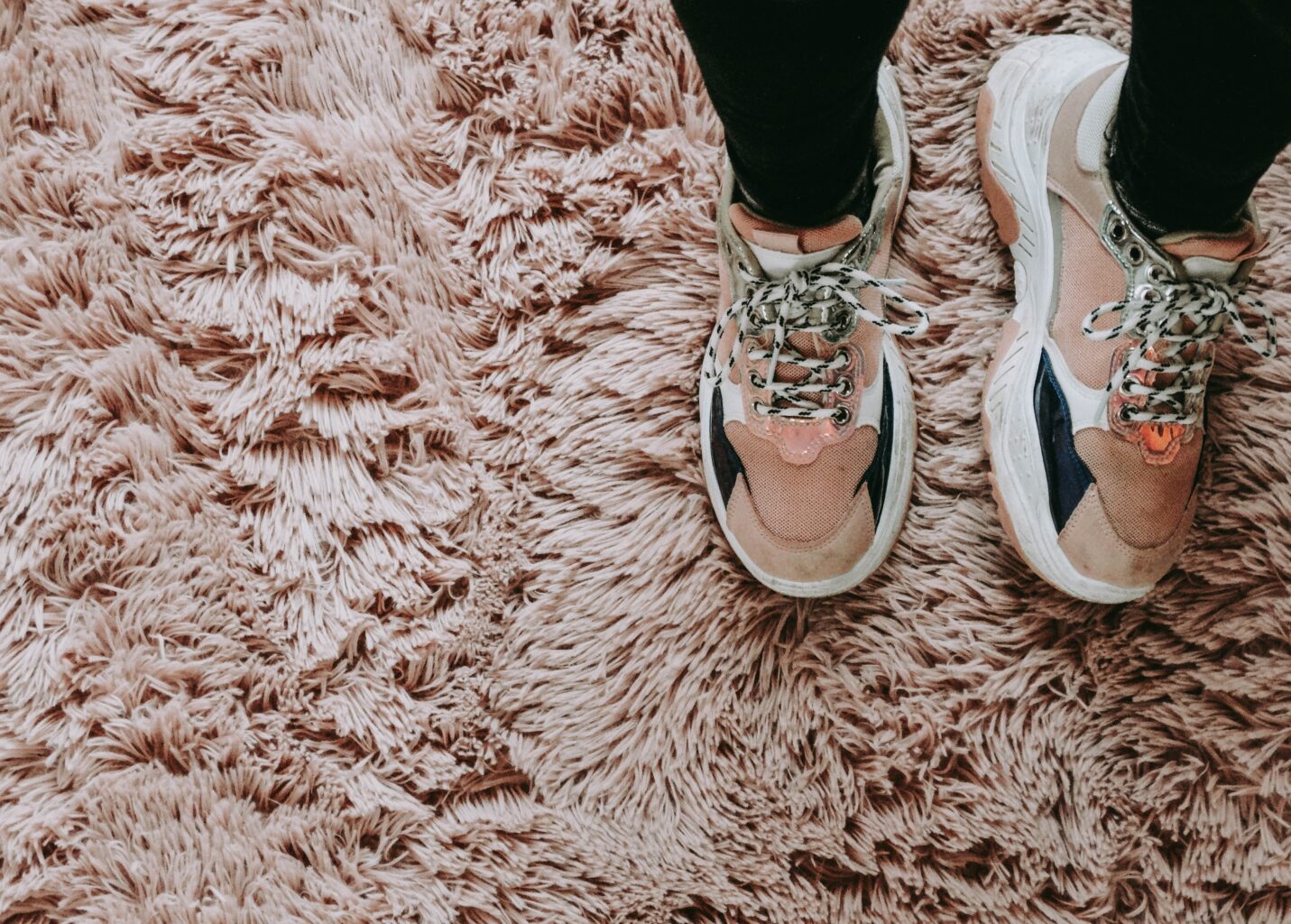 Shoes on shag carpet
