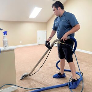 Professional carpet cleaners can get the best results before your furniture arrives.