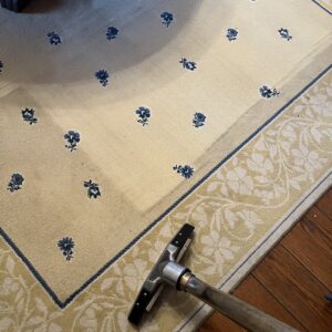 Rugs on rug pads are easier to clean in-home.