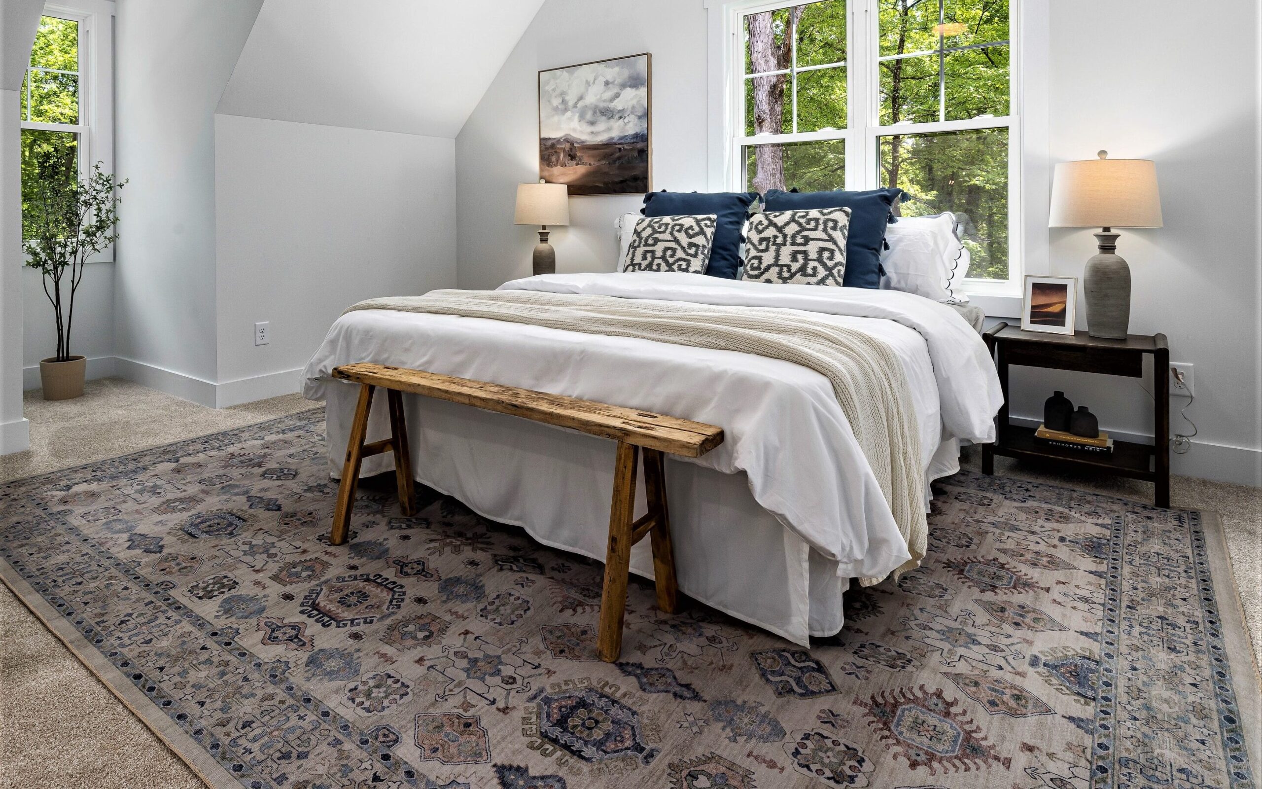 Even when you place an area rug on top of carpet, a rug pad can benefit both the rug and the carpet underneath.