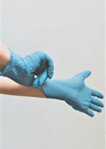 Use rubber gloves when working on pet urine stains.