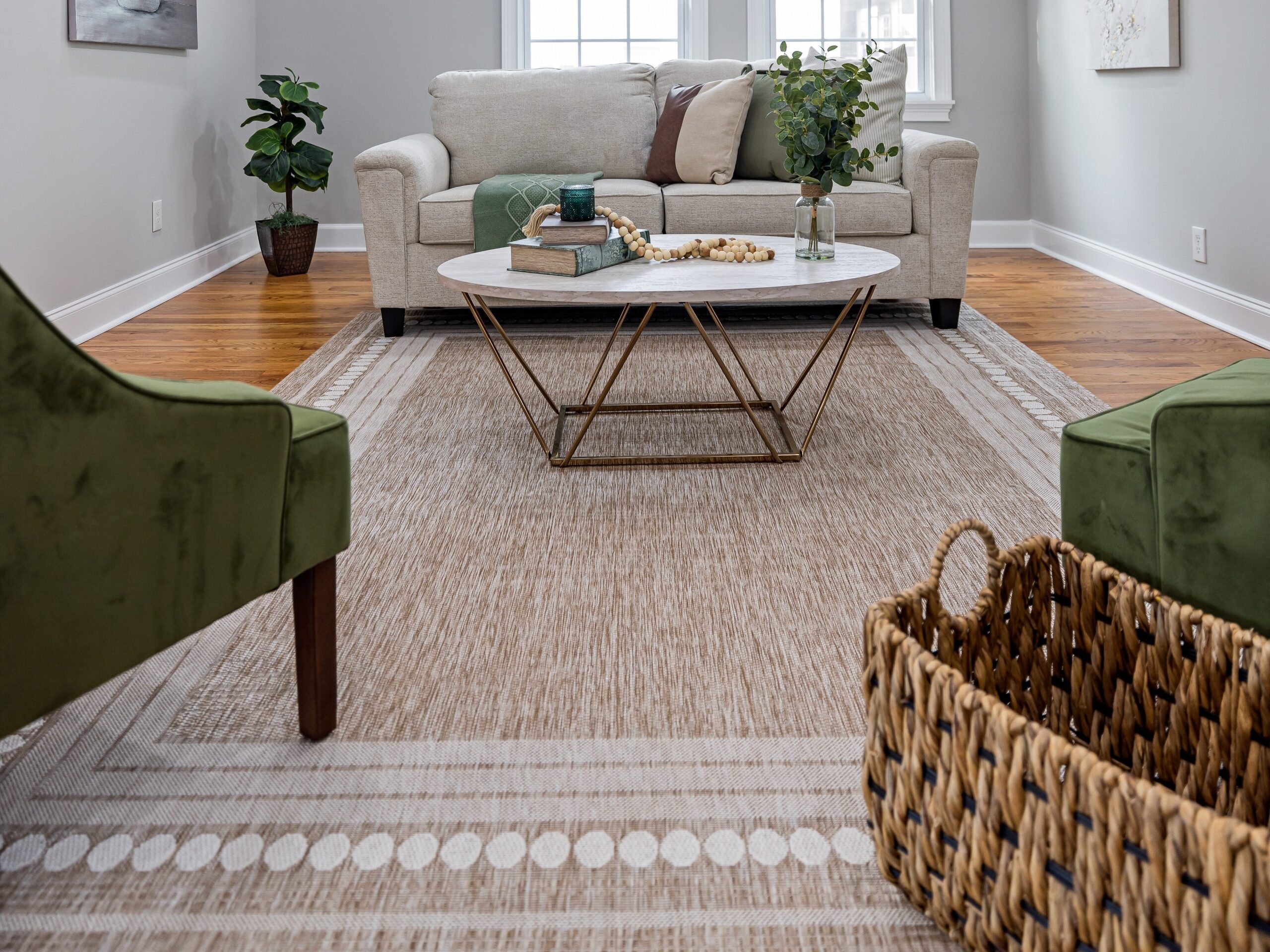 Among the most popular items in the top ten rug trends list, neutral rugs work with all furnishing styles and colors.