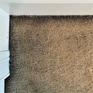 Airflow under basebards means filtration soil is often found at the edges of carpet. 