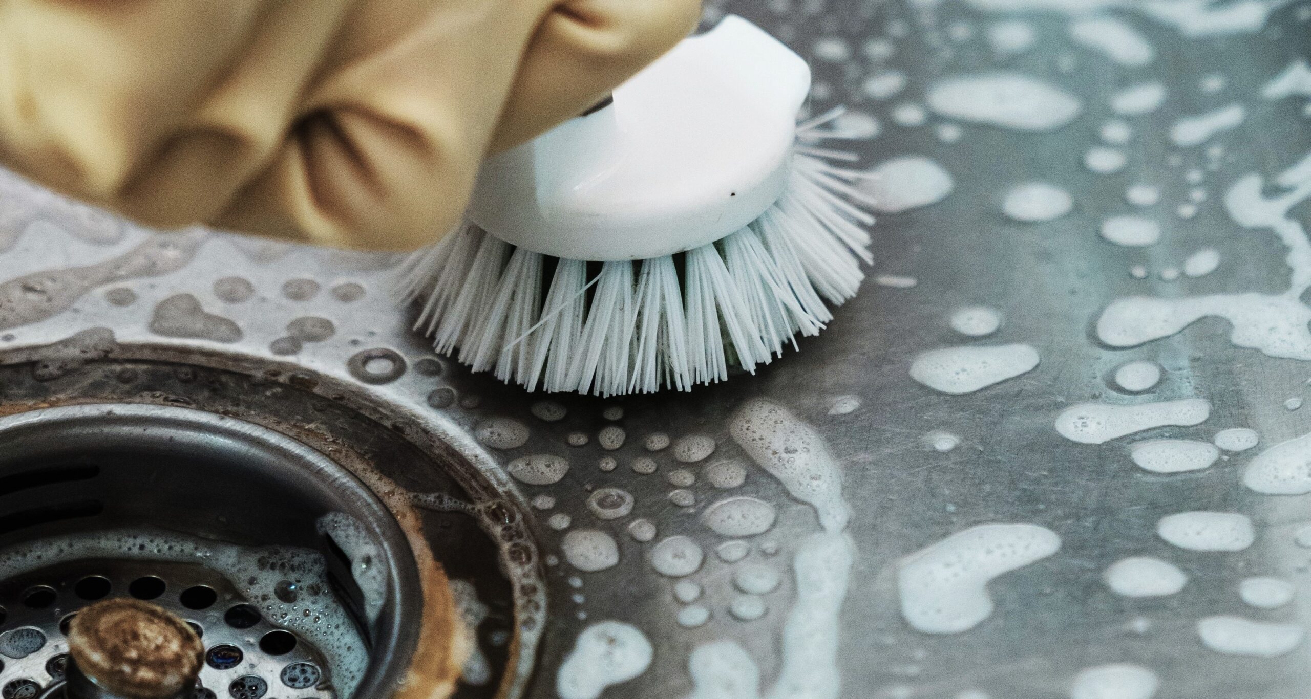 Stainless steel sinks need different cleaning protocols than ceramic ones.